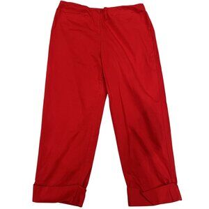 Requirements Red Cuffed Capri Pants Size 10